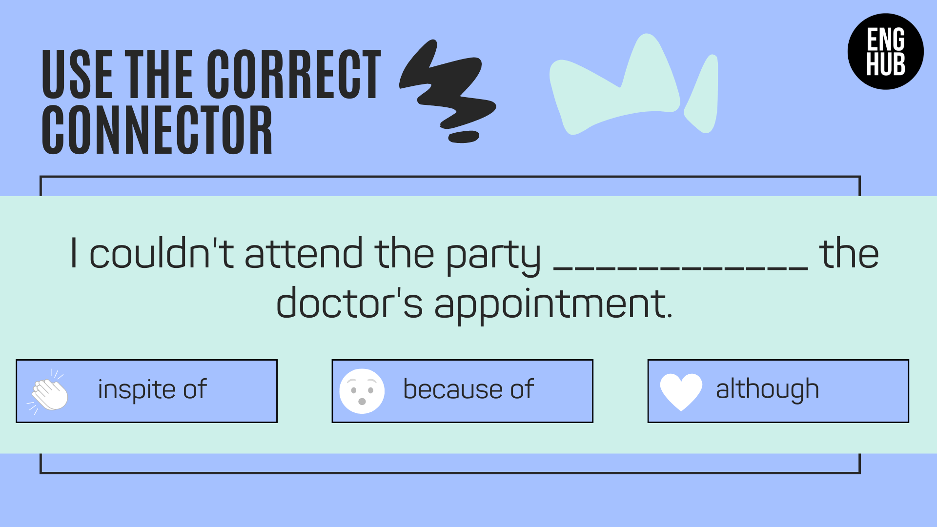 Connectors Zoom Reactions English speaking activity topic